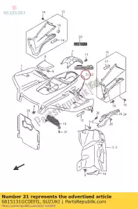 Suzuki 6815131GC0EFG emblema, fronte fe - Il fondo