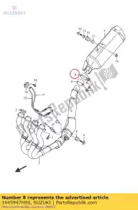 suzuki 1445947H00 abrazadera - Lado inferior