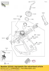 Aqui você pode pedir o amortecedor, tanque de combustível, rr kx65-a1 em Kawasaki , com o número da peça 921611077: