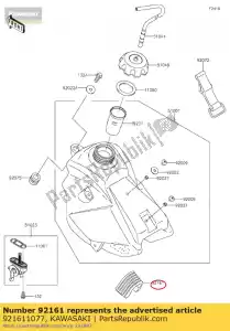 kawasaki 921611077 amortecedor, tanque de combustível, rr kx65-a1 - Lado inferior