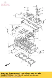 yamaha 903401800200 tapón, tornillo recto - Lado inferior