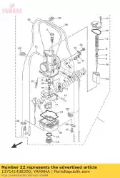Aqui você pode pedir o jato, principal # 410 em Yamaha , com o número da peça 137141438200: