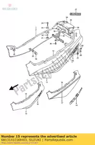 suzuki 6813141C00H03 emblema, cubierta fr - Lado inferior