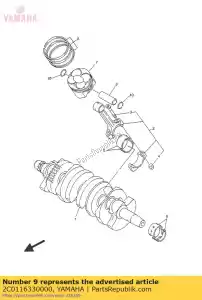 yamaha 2C0116330000 axe, piston - La partie au fond