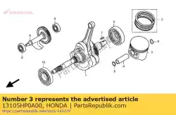 zuiger (1. 00) van Honda, met onderdeel nummer 13105HP0A00, bestel je hier online: