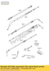 kawasaki 921701399 abrazadera, cable zx600-e1 - Lado inferior