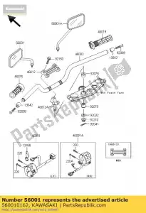 Kawasaki 560010162 espelho-assy, ??lh - Lado inferior