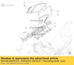 Aprilia B04483800YE5, Prawa pokrywa boczna, OEM: Aprilia B04483800YE5