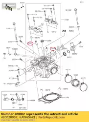 Here you can order the guide-valve kx450d6f from Kawasaki, with part number 490020007: