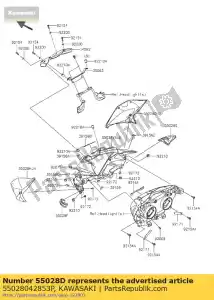 Kawasaki 55028042853P cowling,upp,cnt,c.m.oran - Bottom side