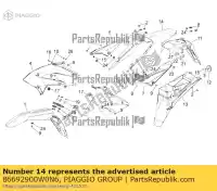 86692900W0N6, Piaggio Group, carenatura posteriore. nero derbi gilera rcr rcr 50 senda senda r drd x treme senda sm drd x treme smt smt racing zapabb01 zdpab zdpaba01, zdpabb0,  zdpabb00 zdpabb01, zdpabl01 0 50 2010 2011 2012 2013 2014 2016 2017 2018, Nuovo