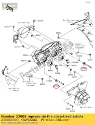 Aqui você pode pedir o conjunto de soquete, lâmpada principal zx1000e8 em Kawasaki , com o número da peça 230080090: