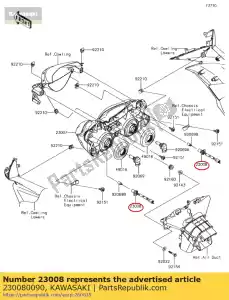 kawasaki 230080090 conjunto de soquete, lâmpada principal zx1000e8 - Lado inferior