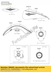 patroon, brandstoftank vn1700ddf van Kawasaki, met onderdeel nummer 560692576, bestel je hier online: