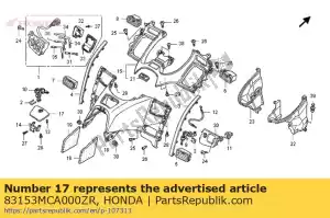 Honda 83153MCA000ZR lid, shelter *nha27m * - Bottom side