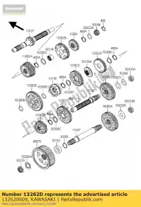 kawasaki 132620009 gear,output 4th,31t vn2000-a1h - Bottom side