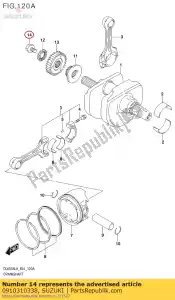 Suzuki 0910310338 bout, primair dr - Onderkant
