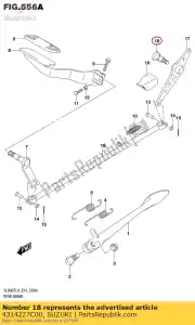 suzuki 4314227C00 eje, pedal de freno - Lado inferior