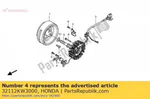 Honda 32112KW3000 clamper, gerador de pulso - Lado inferior