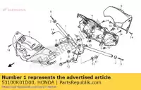 53100K01D00, Honda, handvat comp., stuurinrichting honda sh 125 2013, Nieuw