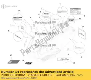 Piaggio Group 2H003007000A1 front wheel sticker 