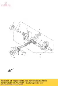 yamaha 934501408800 anel de retenção (22f) - Lado inferior