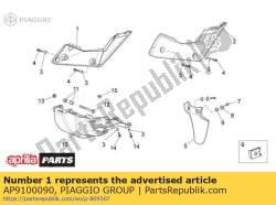 Aprilia AP9100090, Prawy panel boczny. czarny, OEM: Aprilia AP9100090