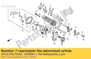 Honda 24321ML7000 shifter, drum - Onderkant