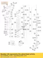 91210009S, KTM, primavera pds1-250 70-90n / mm ktm egs exc exe mxc smr supermoto sx sxs xc 125 200 250 300 380 400 450 520 525 540 1999 2000 2001 2002 2003 2004, Nuevo