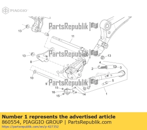 aprilia 860554 sidestand assy - Dół