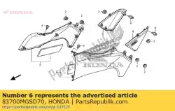 hoezen set, l. Zijde (wl) van Honda, met onderdeel nummer 83700MGSD70, bestel je hier online: