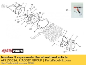 aprilia AP9150524 circlip d25 - Lado inferior