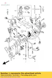 Aqui você pode pedir o arnês, fiação em Suzuki , com o número da peça 3661044H60: