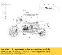 2H000024, Piaggio Group, Tank left front band decal moto-guzzi v zgulw200;zgulwuc1; zgulwub1 750 2012 2014 2015 2016, New