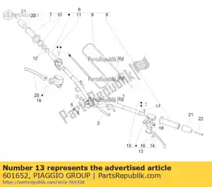 Piaggio Group 601652 linker complete hendelhouder - Onderkant