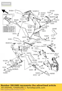 Kawasaki 391560446 pad,upp cowling,lh,lwr - Bottom side