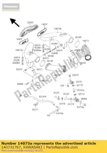 Kawasaki 140731767 duct,lh - Bottom side
