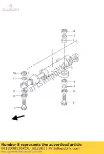 Suzuki 0918008130XC0 spacer,8.4x14x6 - Bottom side