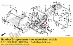 Aqui você pode pedir o rede lateral de arame b em Honda , com o número da peça 67313HL3A00: