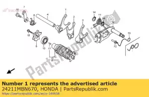 honda 24211MBN670 tenedor, r. palanca de cambios - Lado inferior