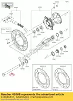 410680597, Kawasaki, eje, rr, l = 255 kx450hgf kawasaki  kx 250 450 2016 2017 2018 2019 2020 2021, Nuevo