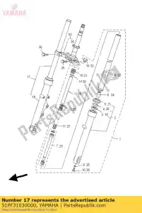 yamaha 51PF31030000 conjunto de horquilla delantera (r.h) - Lado inferior