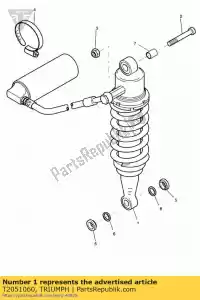 triumph T2051060 unidad de suspensión trasera - Lado inferior