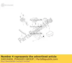 Aqui você pode pedir o unidade de ignição eletrônica em Piaggio Group , com o número da peça 1A014400: