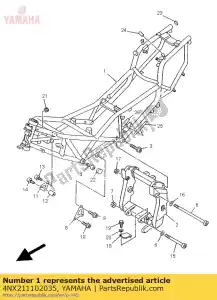 Yamaha 4NX211102035 frame comp. - Lado inferior