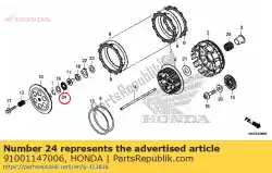 Aqui você pode pedir o rolamento, agulha, 12 mm (thompson) em Honda , com o número da peça 91001147006: