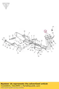 triumph T2200854 header gasket - Bottom side