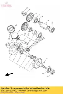 yamaha 37F116810000 perno, manovella 1 - Il fondo