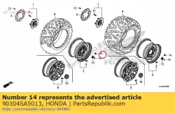 Ici, vous pouvez commander le écrou, roue (chromé) (fusible rashi) auprès de Honda , avec le numéro de pièce 90304SA5013: