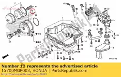 Ici, vous pouvez commander le refroidisseur comp., huile auprès de Honda , avec le numéro de pièce 15700MGP003: